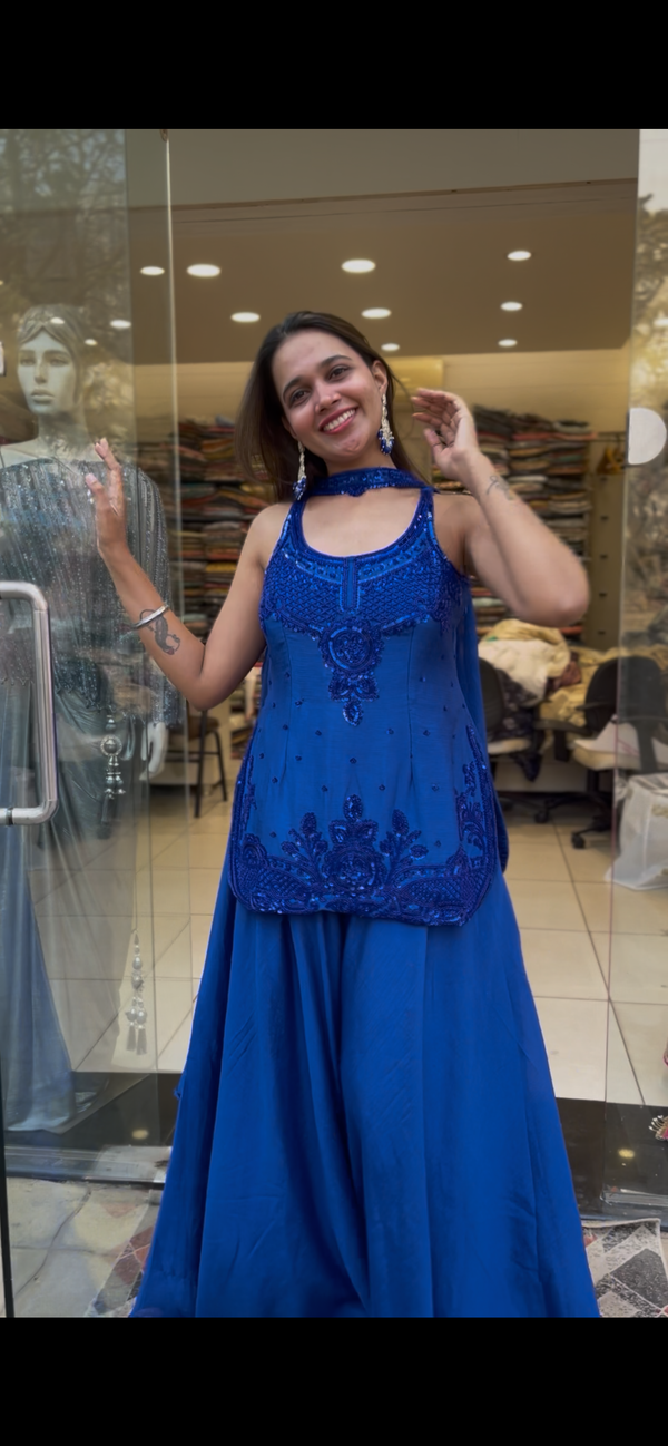 Fabulous sab silk palazzo suit