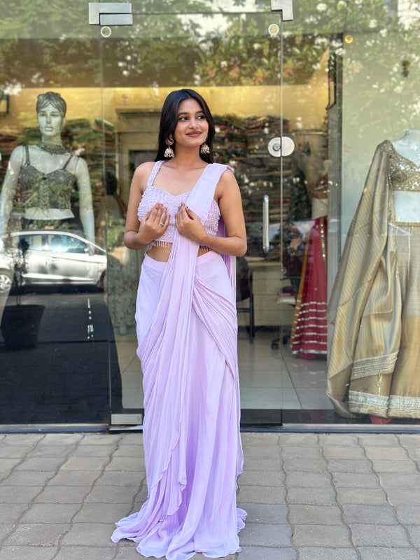 Indo western ready to wear saree￼