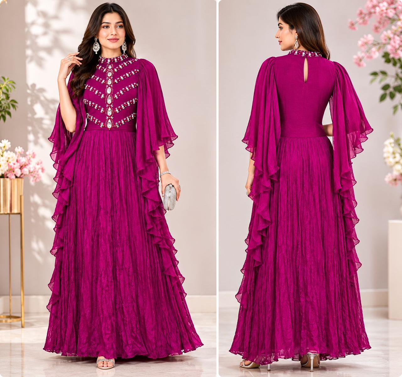 Chunon silk heavy hand work