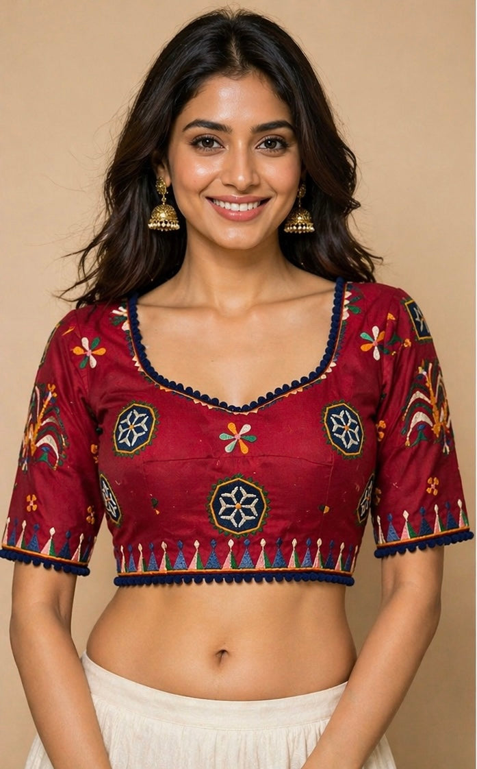 Cotton kutchi embroidery