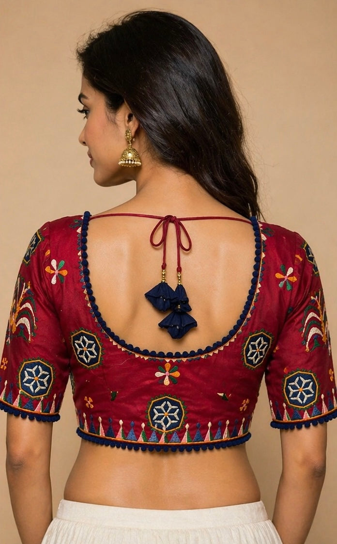 Cotton kutchi embroidery