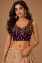 Chinon silk with peetha handwork