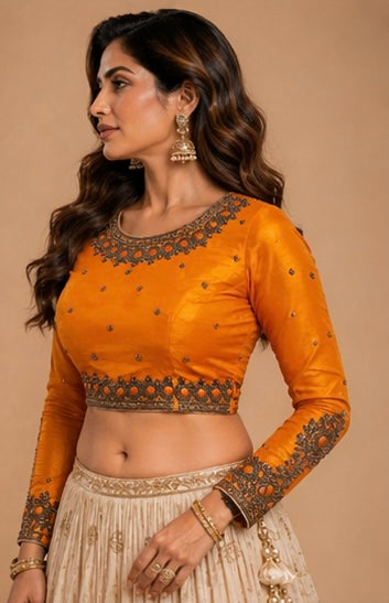 Raw silk blouses