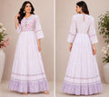 Lavender Tiered Maxi Gown for Women | Elegant Ethnic Long Dress