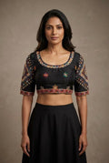 Raw silk Kutchi work