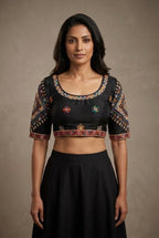 Raw silk Kutchi work